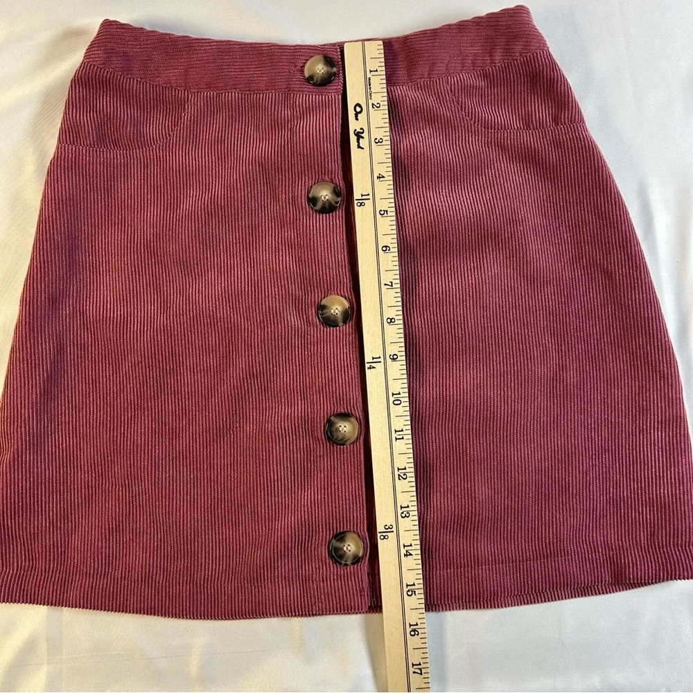 IN‎ San Francisco Women’s Corduroy Button-Front Skirt, Pink Size 1